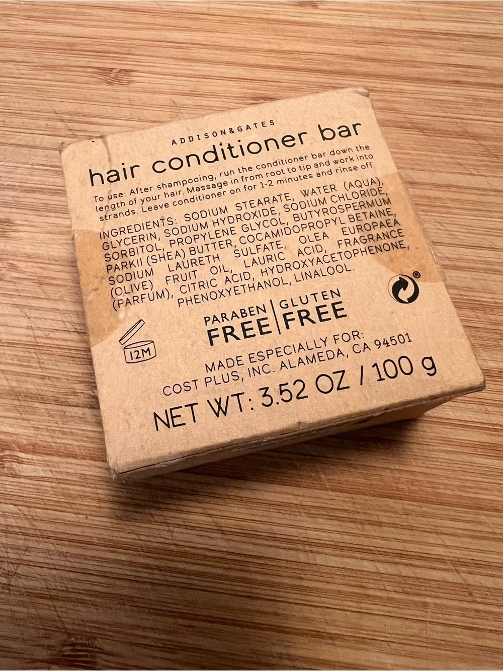 Sun Rise Hair Conditioner Bar in Brown Kraft Box
